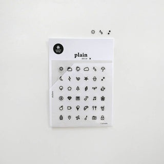 Plain.27: Cute Icons - Sticker Sheet (3 Pack)