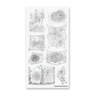 Silver Spiderwebs - Sticker Sheet