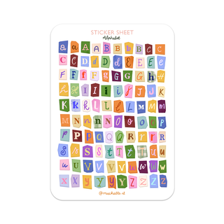 Alphabet Letters - Sticker Sheet