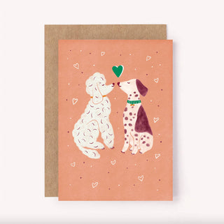 Dogs Kissing - Greeting Card
