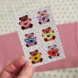 Tiny Teddies - Mini Sticker Sheet (Glitter)