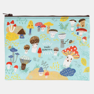Cute Little "You're Beautiful" Mushroom - Zipper Pouch