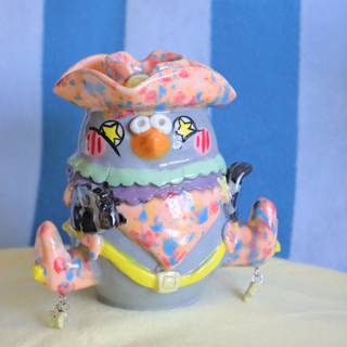 Pigeon Cowboy - Medium Ceramic Vase