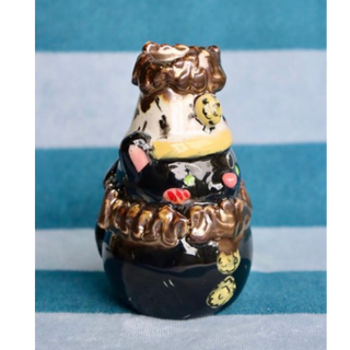 Black Cat Clown - Small Ceramic Vase