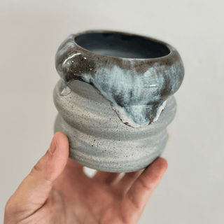 Marbled Blues - Ceramic Pen Holder