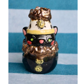 Black Cat Clown - Small Ceramic Vase