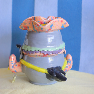 Pigeon Cowboy - Medium Ceramic Vase