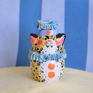 Jaguar Clown Bud - Small Ceramic Vase