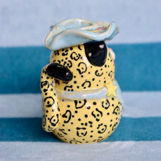 Blue Jaguar Cowboy - Small Ceramic Vase