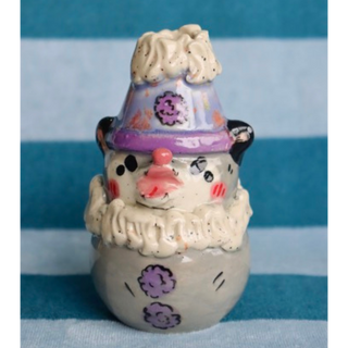 Purple Opossum Clown - Small Ceramic Vase