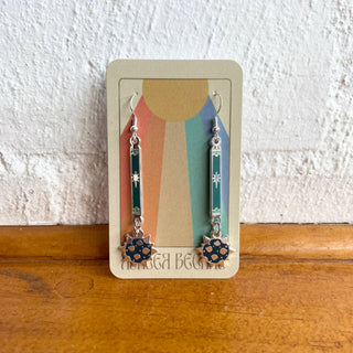 Silver Morningstars - Enamel Earrings