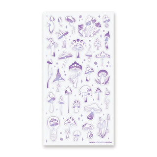 Moonlit Mushrooms - Sticker Sheet (Clear)