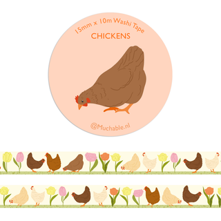 Chickens & Tulips - Washi Tape