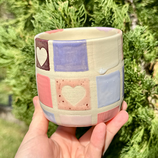 Pink & Purple Ceramic Pen Holder