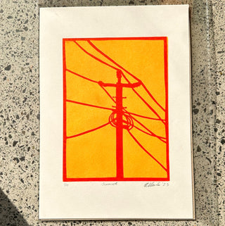 Sunset - Lino Print