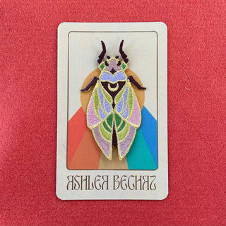 Stained Glass Cicada - Iron on Patch