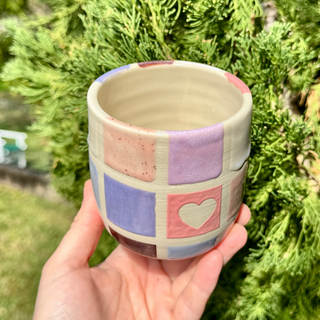 Pink & Purple Ceramic Pen Holder