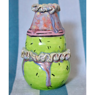 Purple Frog Clown - Medium Ceramic Vase