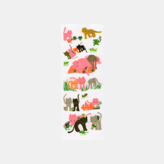 Cats and Frogs - Glitter Gel Stickers