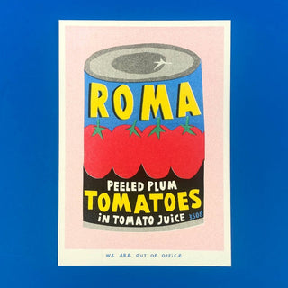 Roma Plum Tomatoes - Framed Risograph Print