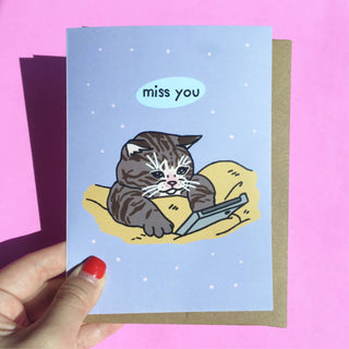 Greeting Card - Miss You Sad Cat-Stash World