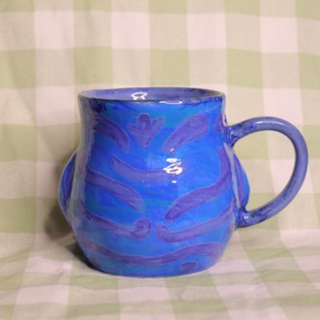 Derpy Blue Tiger Head Mug - Ceramic Mug