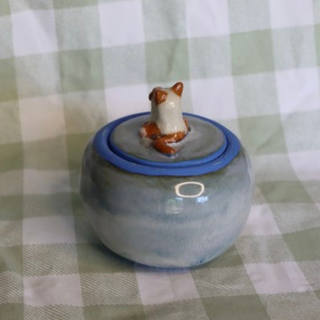 Blue Cat - Ceramic Jar