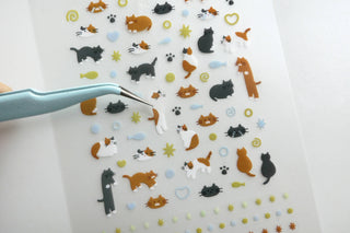 1185: Deco Cats - Sticker Sheet (Nail Stickers)