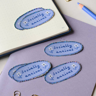 Socially Anxious - Vinyl Sticker (Glitter)