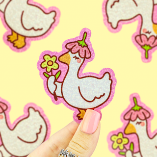 Floral Duck - Vinyl Sticker