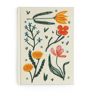 Floral - Embroidered Blank Journal