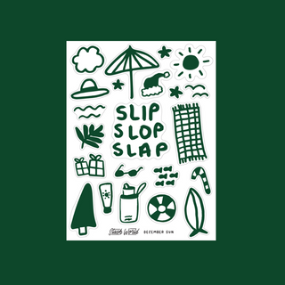 Slip Slop Slap Sticker Sheet - Stash Sticker Club