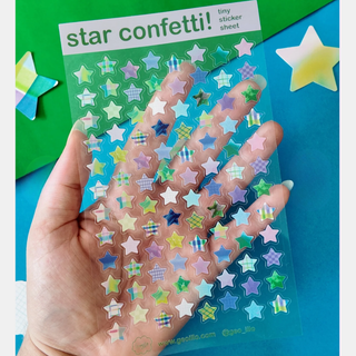 Star Confetti - Sticker Sheet (Clear)