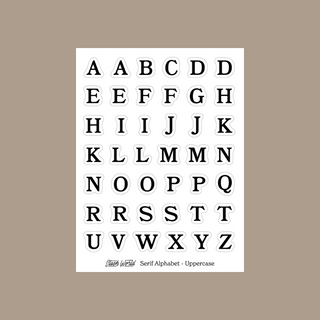 Serif Alphabet Capitals - Sticker Sheet