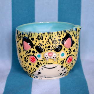 Jaguar Head - Ceramic Matcha Bowl