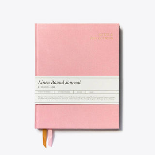 Linen Lined Journal - 8"x10"  Pink