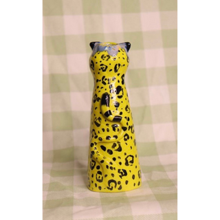 Tall Yellow Jaguar - Medium Ceramic Vase