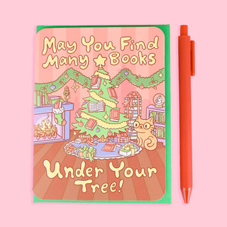 Books Under Your Tree - Greeting Card
