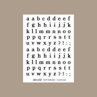Serif Alphabet Lowercase - Sticker Sheet