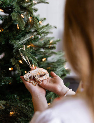 Fine Enamel Christmas Ornament - Prawn