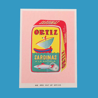 Can of Sardinas - Framed Risograph Print