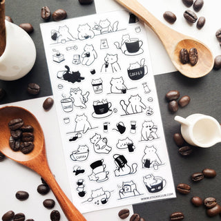 Caffeine Cats 1 - Sticker Sheet