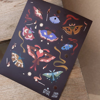 Autumnal Lepidoptera by Ashlea Bechaz - Sticker Sheet