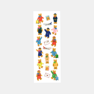 Travel Teddies - Glitter Gel Stickers