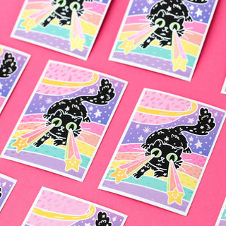 Laser Kitty Vinyl Sticker (Holographic)