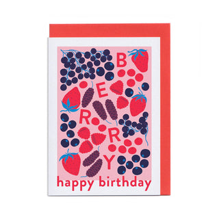 Berry Happy Birthday - Greeting Card (Risograph)