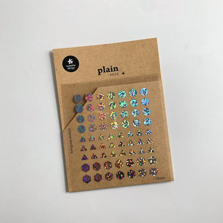 Plain.24: Glitter Shapes - Sticker Sheet (2 Pack)