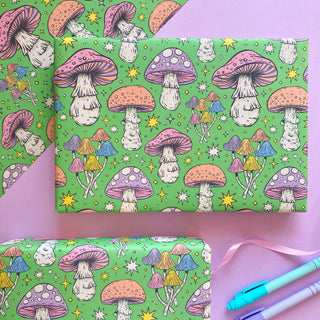 Green Pastel Mushroom - Wrapping Paper