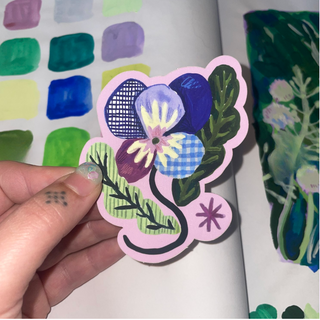 Patterned Pansy - Vinyl Sticker