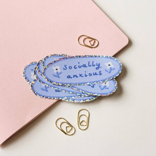 Socially Anxious - Vinyl Sticker (Glitter)